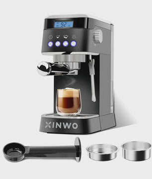 Volautomatische Espressomachine RVS - 1.2L, 20 Bar, Dubbele Portafilter