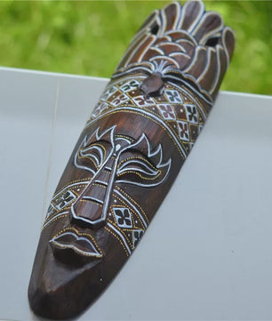 Handgesneden Afrikaans Houten Masker - Decoratieve Muurdecoratie met Tribale Kunst (50cm)