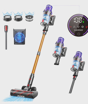 Laresar V7 Draadloze Steelstofzuiger - 500W Krachtige Zuigkracht & 50KPa