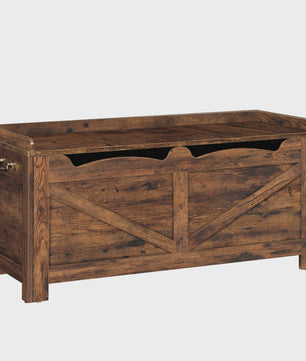 Robuuste Houten Opbergkist met Lift-Top - Landelijk Bruin