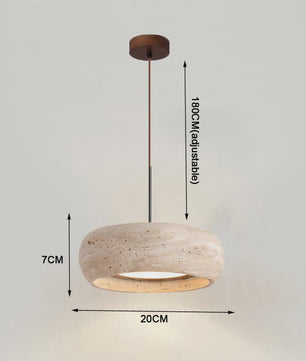Vintage Travertin Hanglamp LED - Wabi Sabi Stijl voor Slaapkamer & Restaurant