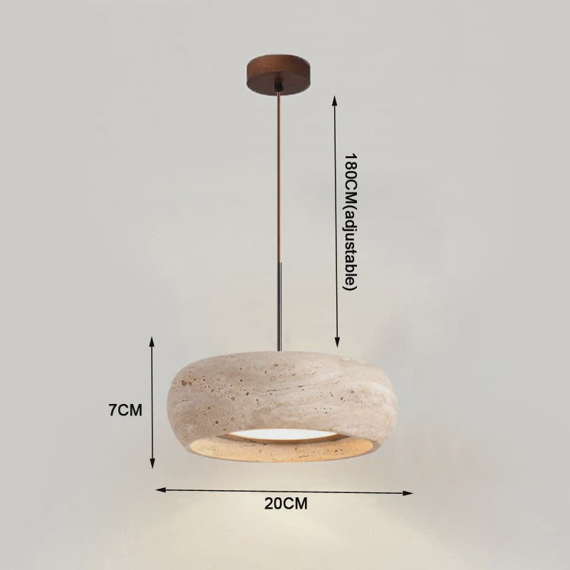 Vintage Travertin Hanglamp LED - Wabi Sabi Stijl voor Slaapkamer & Restaurant
