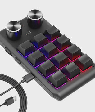 Programmeerbaar Mini Macrotoetsenbord met 2 Knoppen, RGB & Bluetooth
