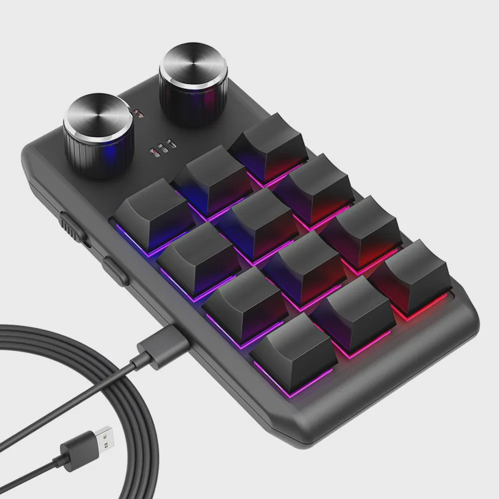 Programmeerbaar Mini Macrotoetsenbord met 2 Knoppen, RGB & Bluetooth