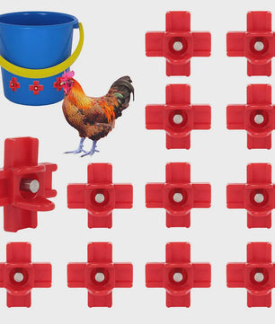 12x Automatische Kippen Drinkbakjes met Nippel - Kippen, Quails en Vogels