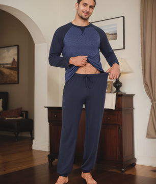 Herenset Katoenen Pyjama Lange Mouw - Comfortabel & Ademend Loungewear