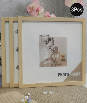Set van 3 Houten Vierkante Fotolijsten - Wanddecoratie & Desktop - 20x20cm & 30x30cm