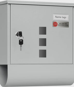 Afsluitbare Metalen Brievenbus voor Buiten met Naamplaat en Kijkvensters