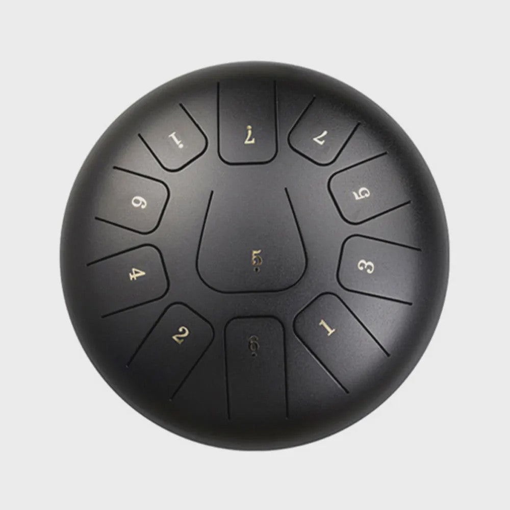 10 Inch Steel Tongue Drum met 11 Tonen - Inclusief Mallet, Vingerbeschermers en Draagtas