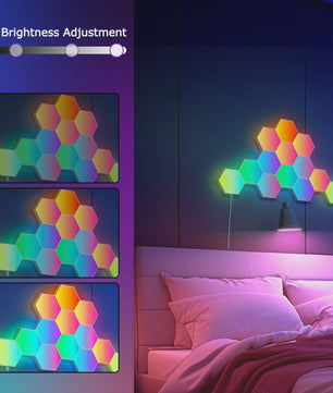 Modulaire Hexagon LED Wandlampen - RGB, Muziek Sync, App Bediening & USB