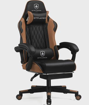 Ergonomische GTPLAYER Gaming Chair met Voetensteun en Verstelbare Kussens - Comfortabel Gamestoel & Kantoorstoel