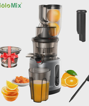 BioloMix Slowjuicer met Brede Vulopening (75mm) - Krachtige 200W Motor voor Hele Vruchten