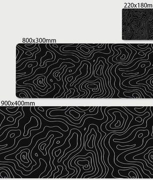 Extra Grote XL Gaming Muismat - Zwart/Wit Abstract Design