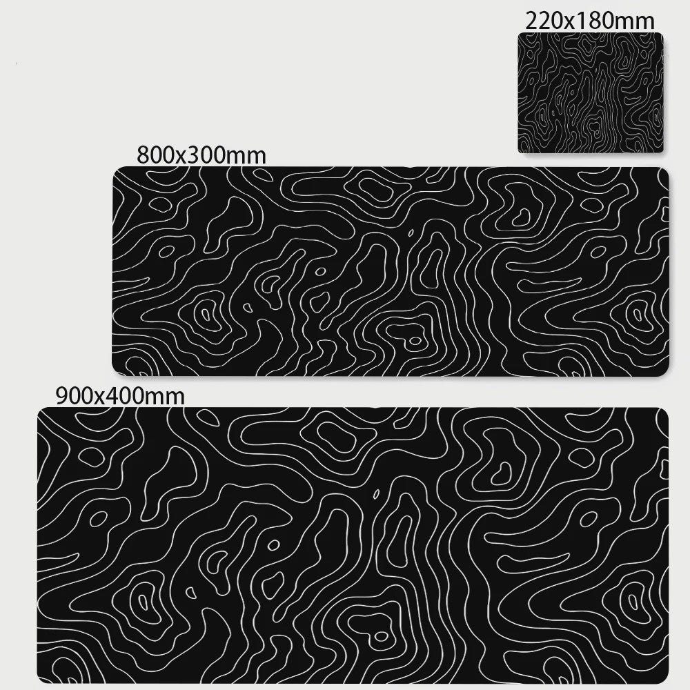 Extra Grote XL Gaming Muismat - Zwart/Wit Abstract Design