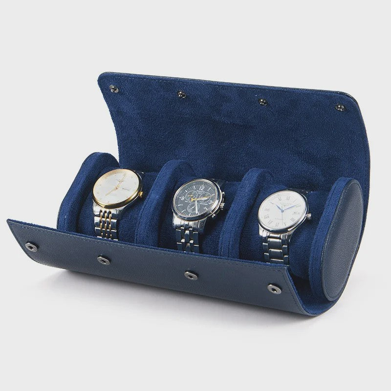 Luxe Leren Horlogeroller - Opvouwbare Reisbox voor 1, 2 of 3 Horloges