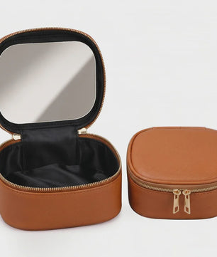 Draagbare Make-up Tas met Spiegel - Waterdicht & Compact