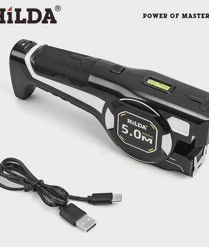 HILDA 2-in-1 Laser Rolbandmaat met Groene Laser & Automatische Vergrendeling - Oplaadbaar
