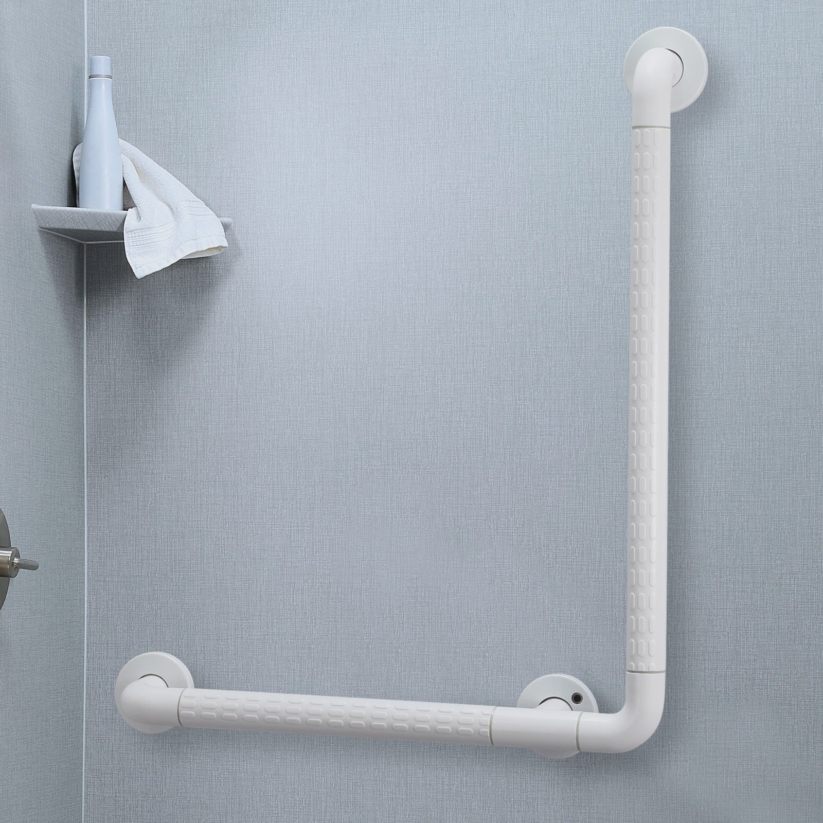 RVS Douchegreep 60x40cm met Antislip & Nachtverlichting - Veiligheid voor Senioren tot 200kg