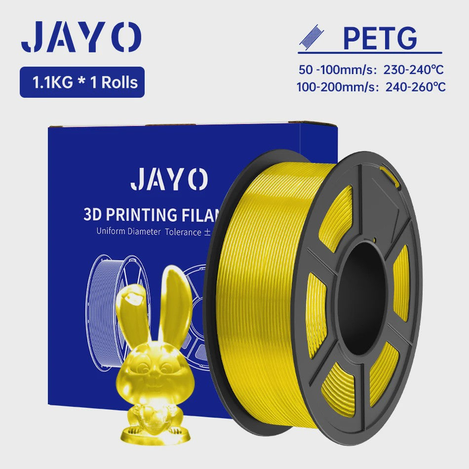 JAYO PETG 3D Printer Filament - 1.75mm Clear, 1.1kg, Hoge Taaiheid, Net Gewikkeld