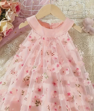 Roze Bloemen Jurk Baby Meisje Zomer - Mouwloos & Lieflijk