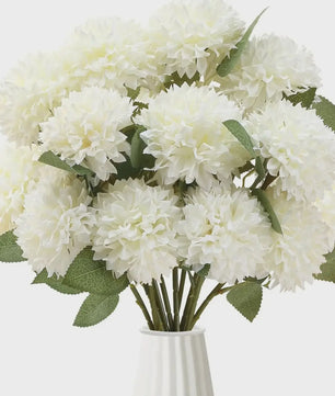 Kunstboeket Chrysant Ballen - 12 stuks