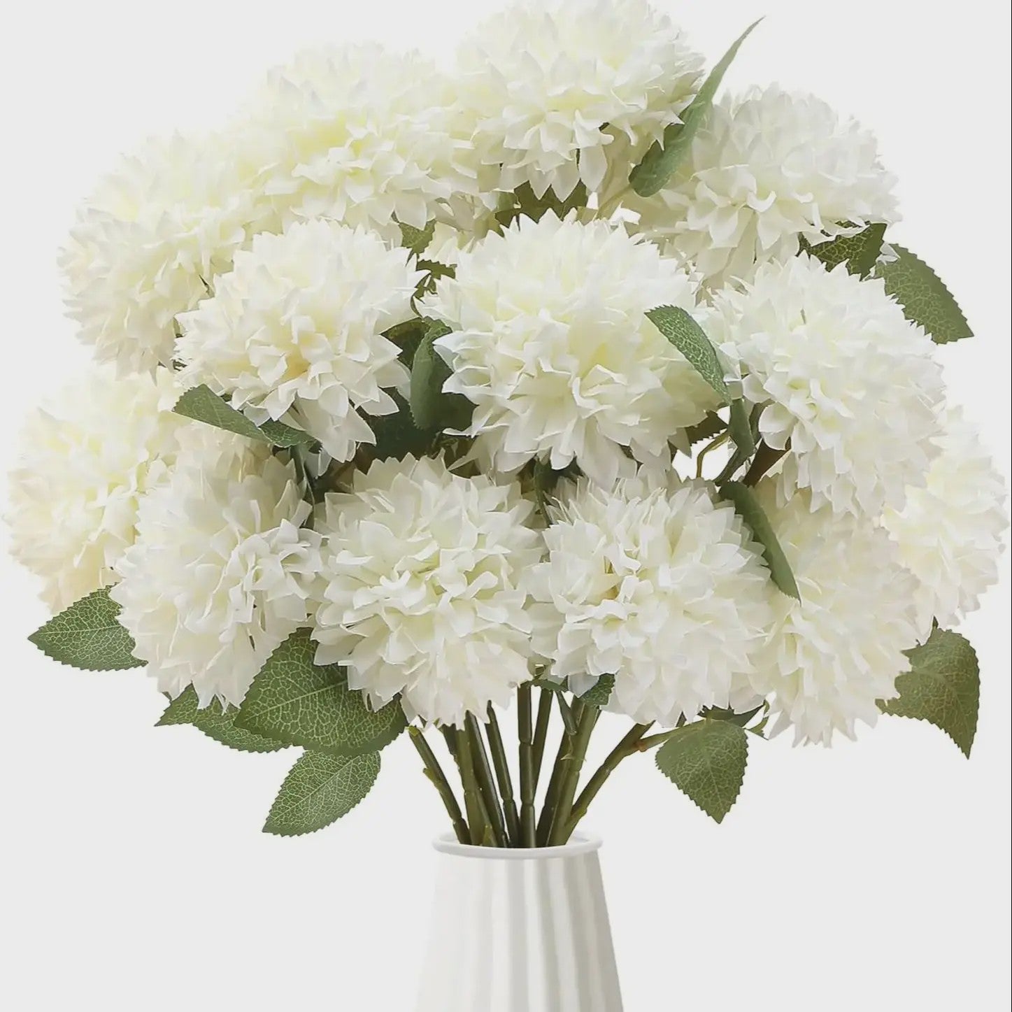 Kunstboeket Chrysant Ballen - 12 stuks