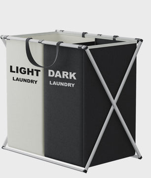 Grote Wasbox met 3 Vakken - Opvouwbare Waszak voor Vuile Kleding