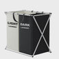 Grote Wasbox met 3 Vakken - Opvouwbare Waszak voor Vuile Kleding