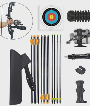 DIY Handboog Set met Pijl en Boog, 40 lbs, Inclusief Doelwit, Armbeschermer en Visserijmolen
