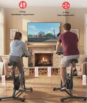 Indoor Hometrainer Fiets met 32 Weerstandsniveaus, LCD Scherm & Tablethouder