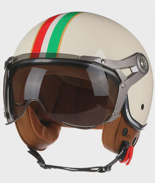 Retro Open Face Motorhelm 3/4 Vintage Chopper Scooter Helm - DOT Goedgekeurd