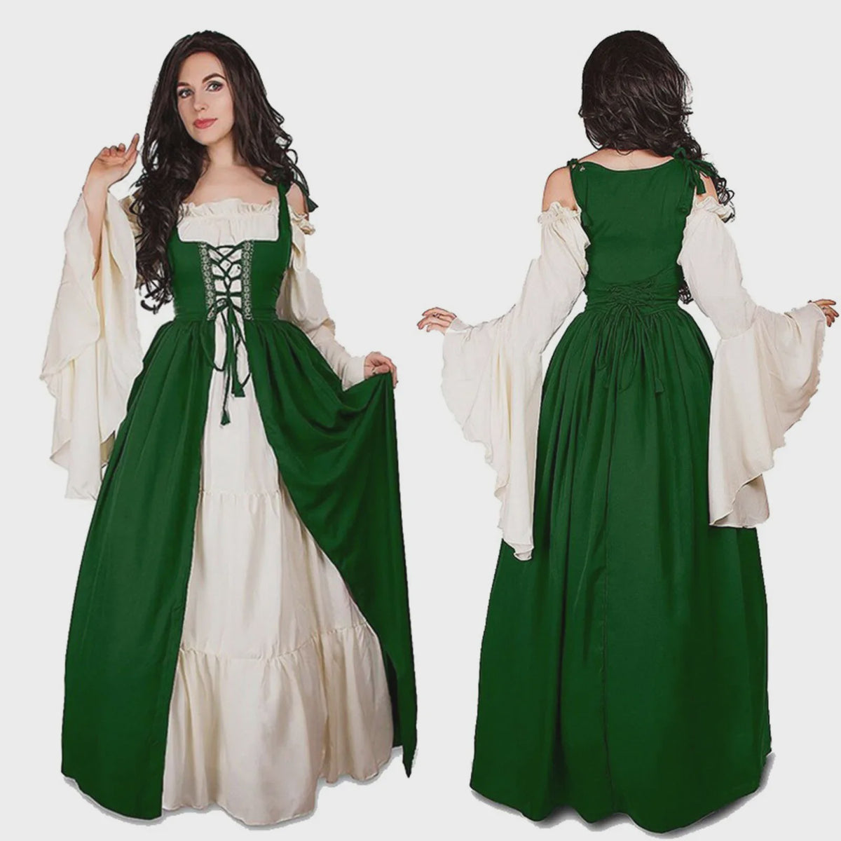 Middeleeuwse Jurk Dames - Vintage Ierse Kostuum voor Cosplay, Feest & Dans