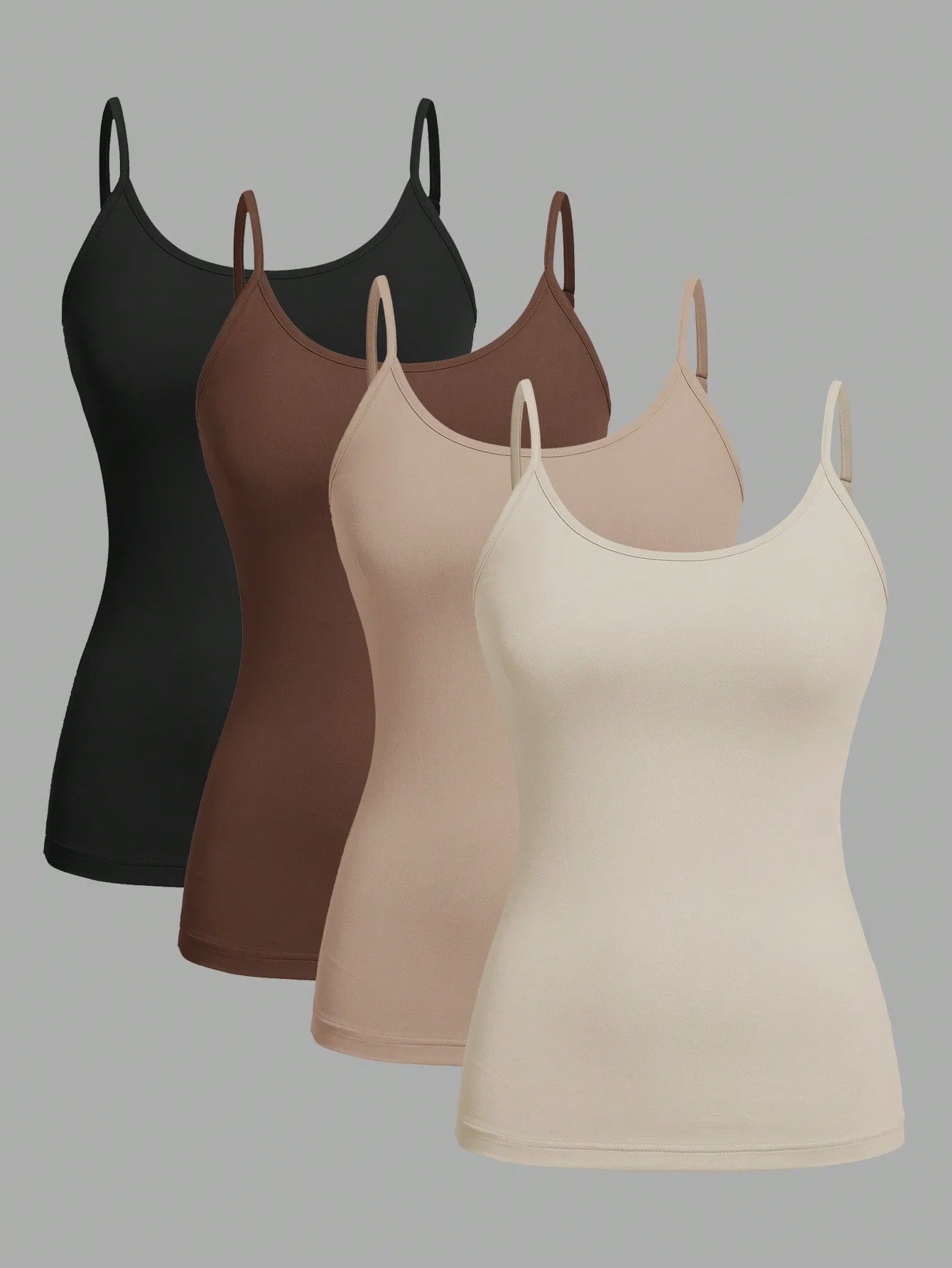 Set van 4 Dames Camisoles - Basic Tanktops Zomer Mouwloos