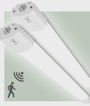 2x LED TL Armatuur met Bewegingssensor - 60cm, 20W, IP66 Waterdicht