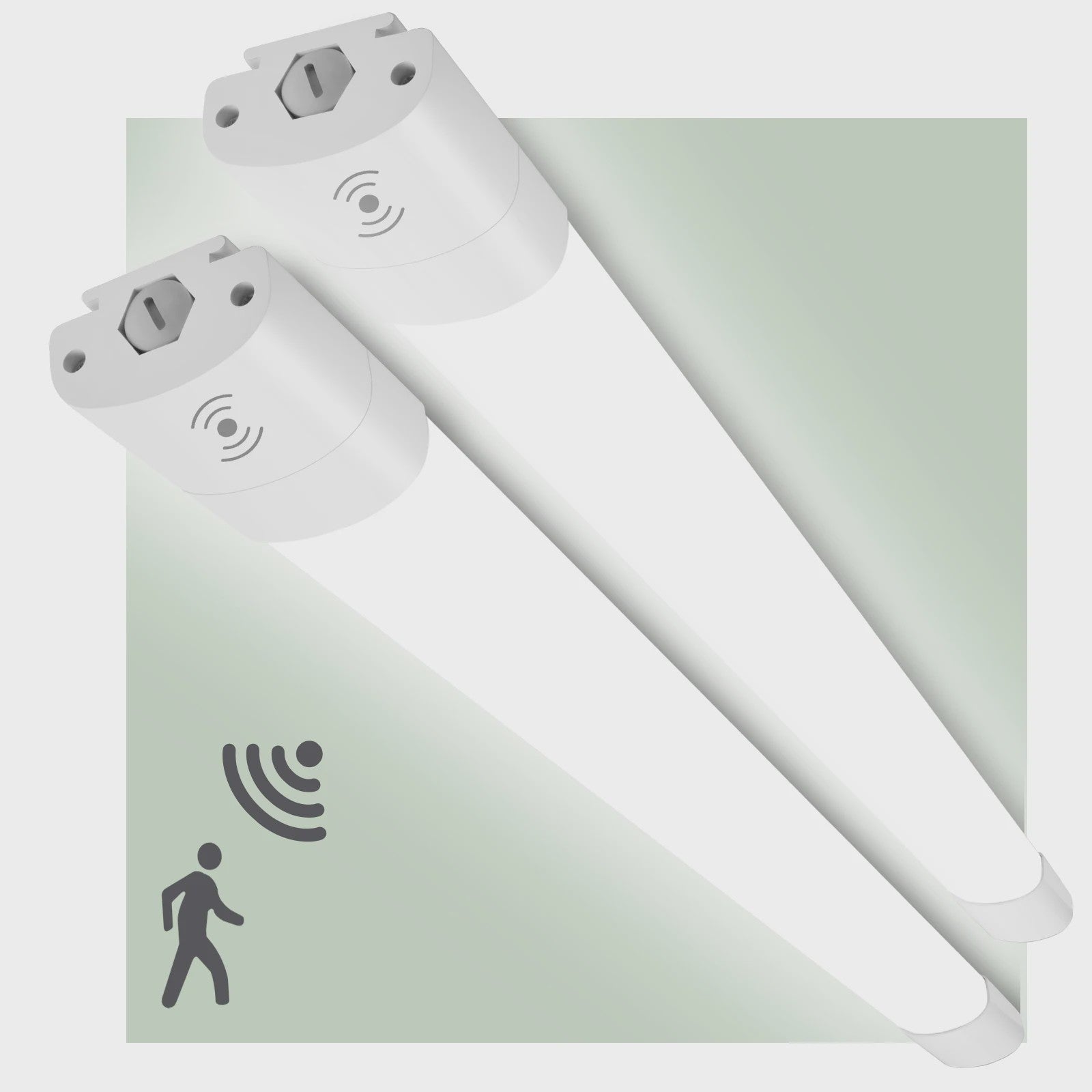 2x LED TL Armatuur met Bewegingssensor - 60cm, 20W, IP66 Waterdicht
