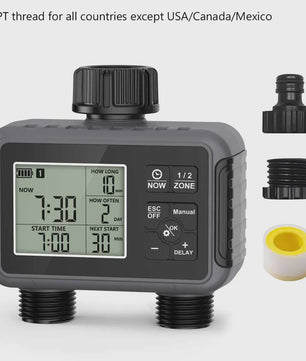 Insoma Slimme Sproeitimer 2-Zone - Automatische Tuinirrigatie met IPX5 Waterdichtheid