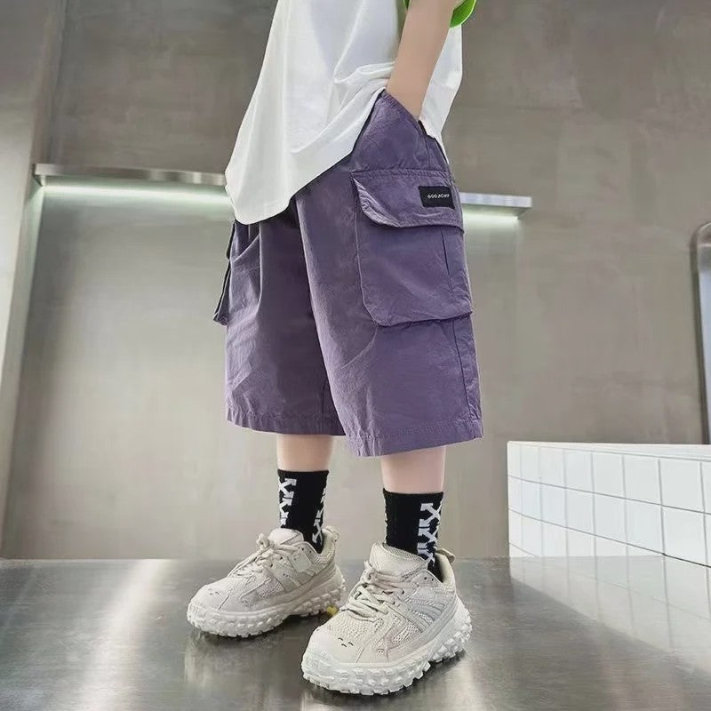 Zomerse Jongens Shorts met Grote Zakken - Katoen, Half Lang - Perfect voor Buiten & Sport (3-14 Jaar)