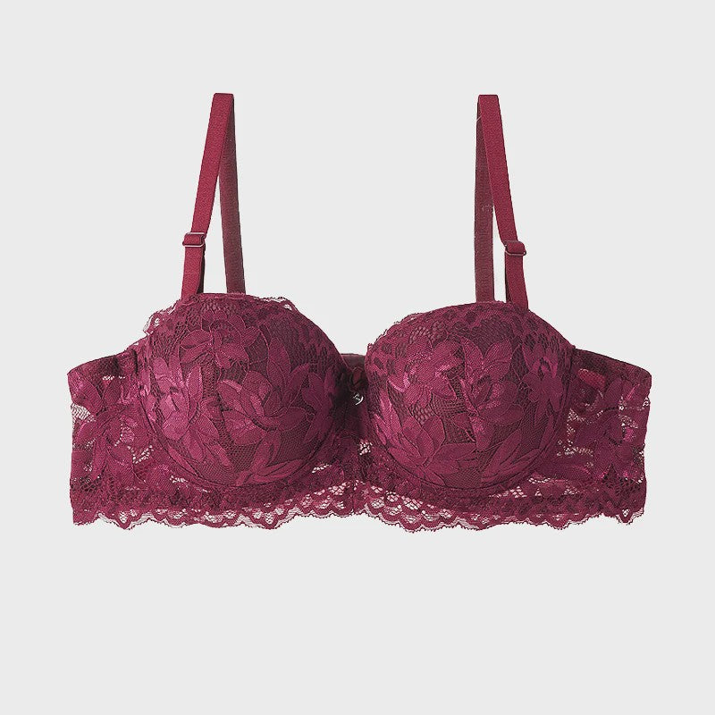 Luxe Kanten Push-Up BH met Beugel - Half Cup & Push-Up Effect voor Kleine Borsten (A/B Cup)