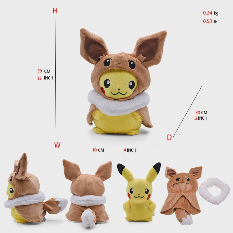 Pikachu, Eevee & Lucario Cosplay Pluche Speelgoed - 20-30CM Collectible Knuffel