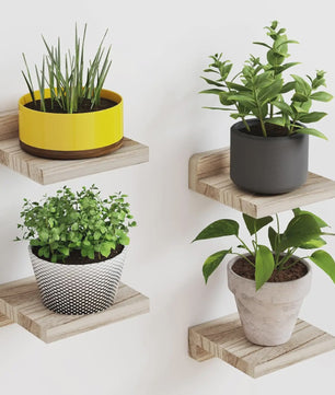 4x Kleine Drijvende Planken voor Wandmontage - 5 Inch Houten Display Ledges - Decoratie voor Elke Kamer