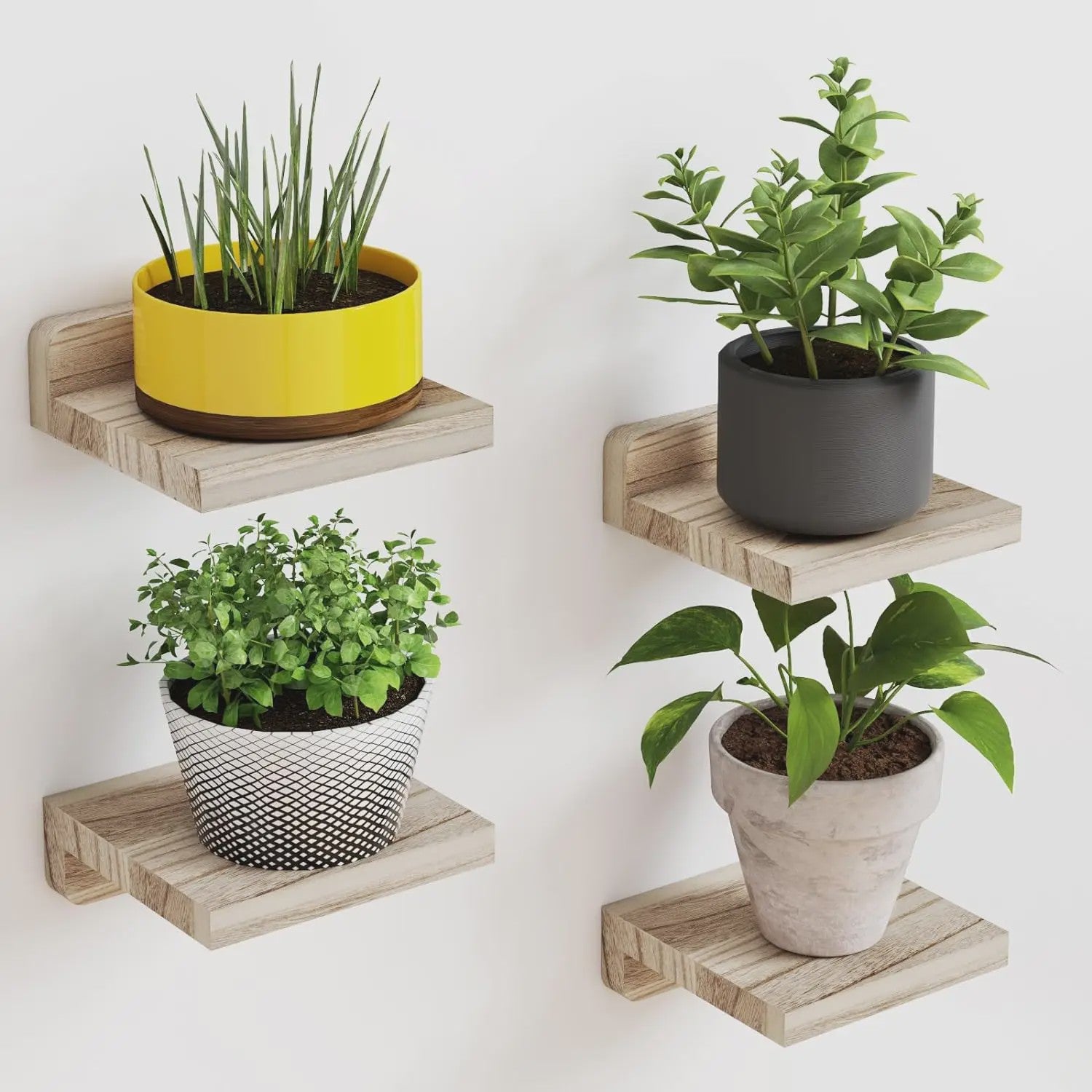 4x Kleine Drijvende Planken voor Wandmontage - 5 Inch Houten Display Ledges - Decoratie voor Elke Kamer