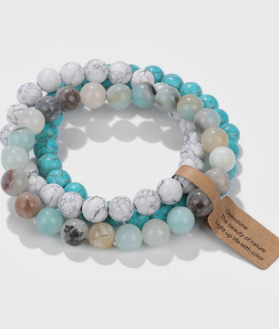 Natuursteen Kristal Kralen Armbanden Set - Amethist & Multi-Layer Combinaties