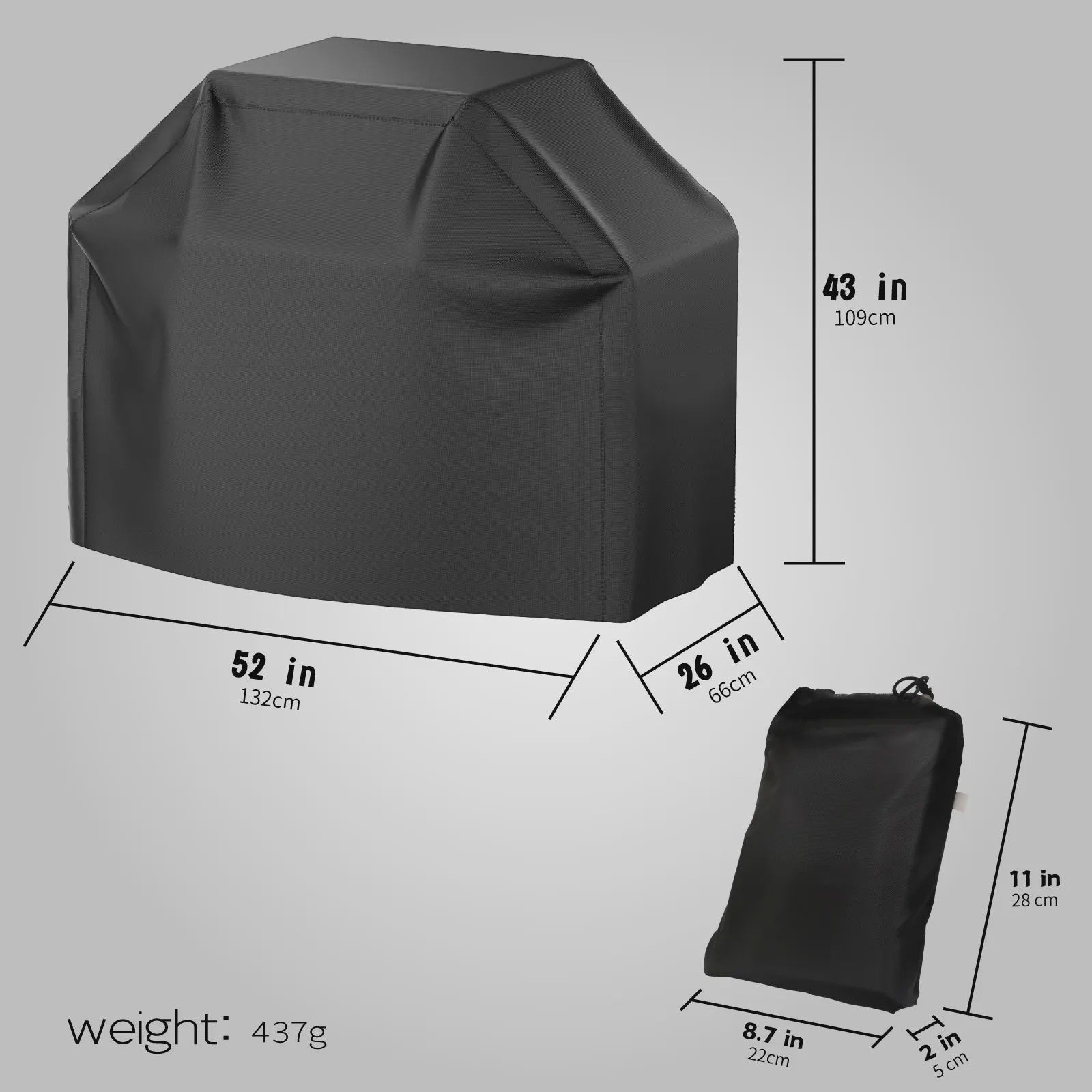 Waterdichte Grillhoes Zwart - Heavy Duty BBQ Cover voor Diverse Maten
