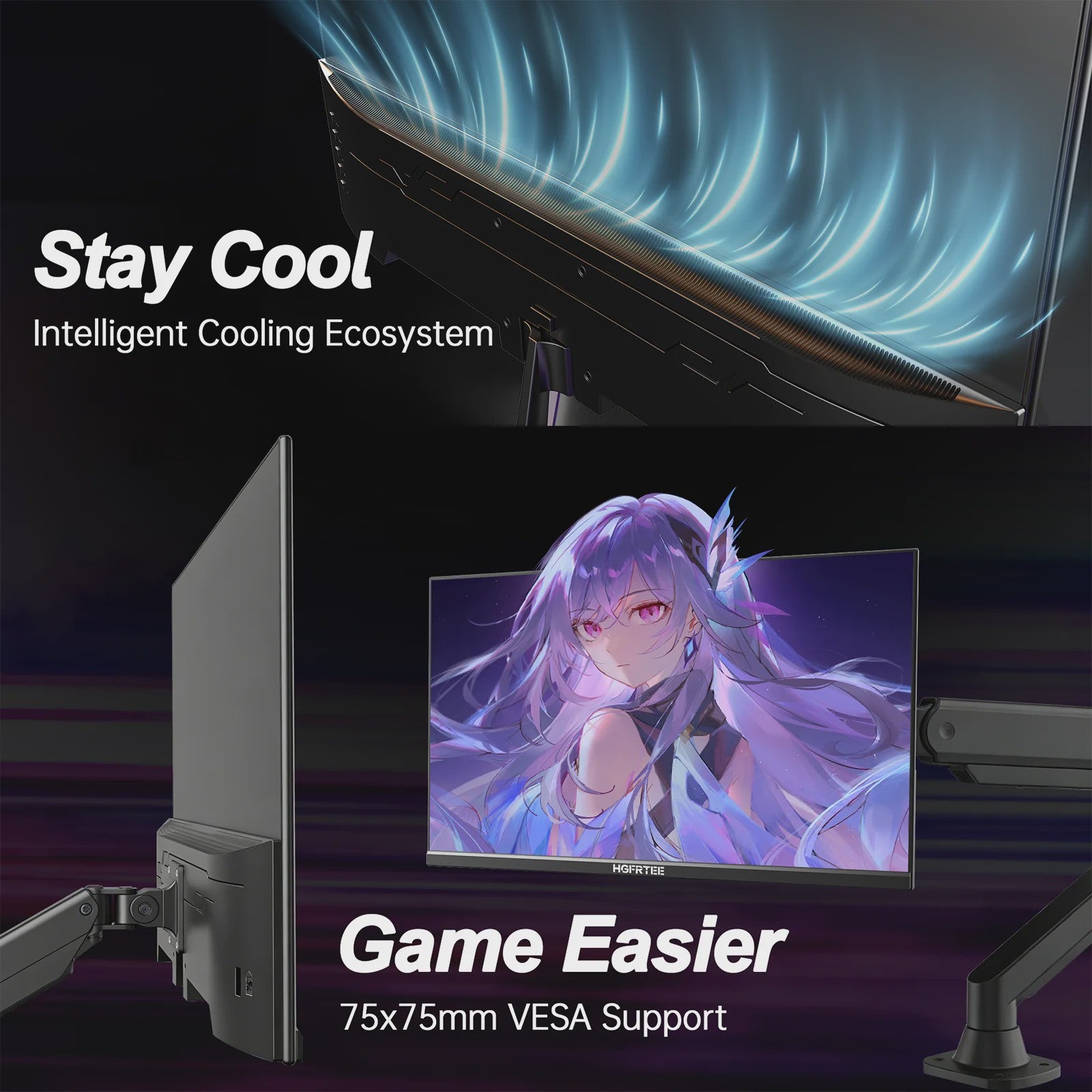 Hgfrtee 27" QHD 240Hz Gaming Monitor | 1ms Reactietijd, HDR10 & Adaptive Sync