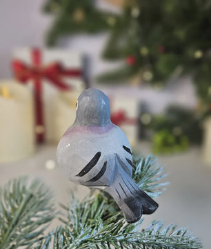Handgesneden Houten Duif Beeldje - Vredesvogel Decoratie