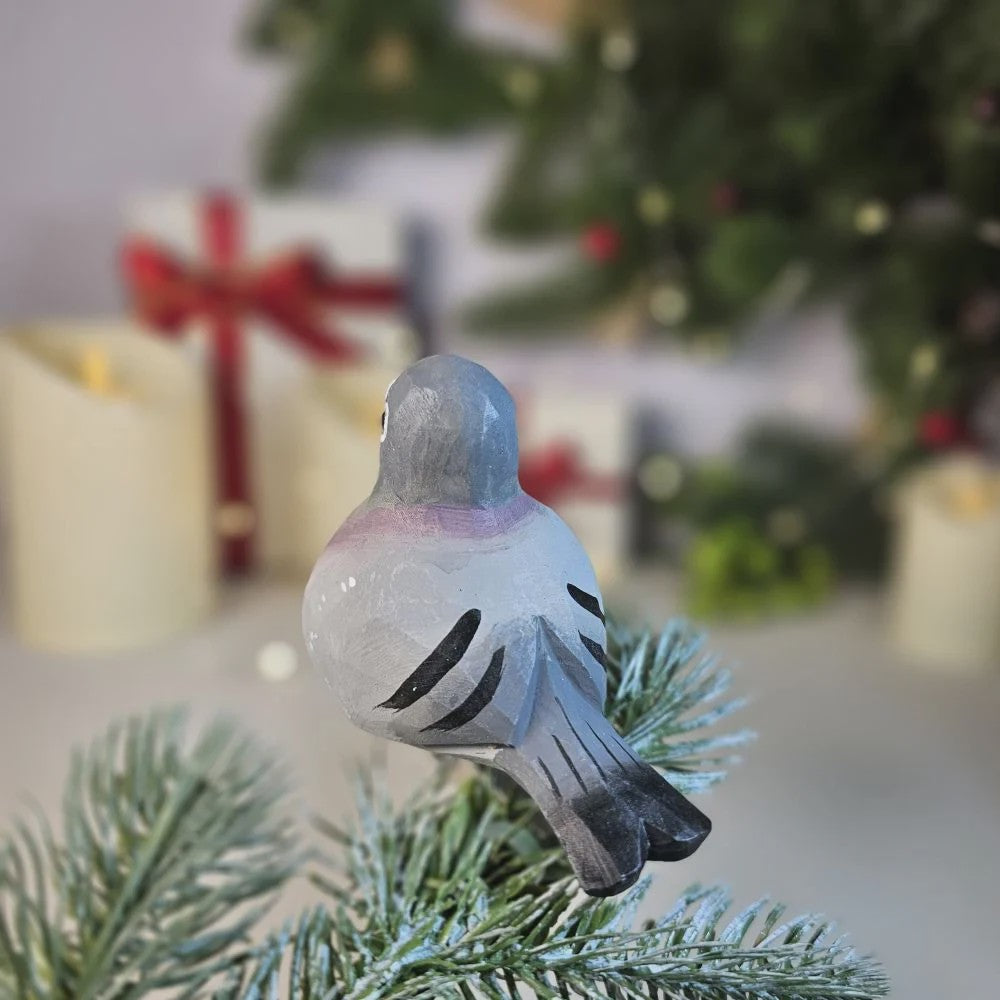Handgesneden Houten Duif Beeldje - Vredesvogel Decoratie