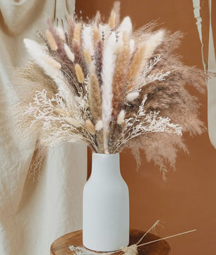 105 Delige Boho Stijl Pampasgras & Gedroogde Bloemen Decoratie Set