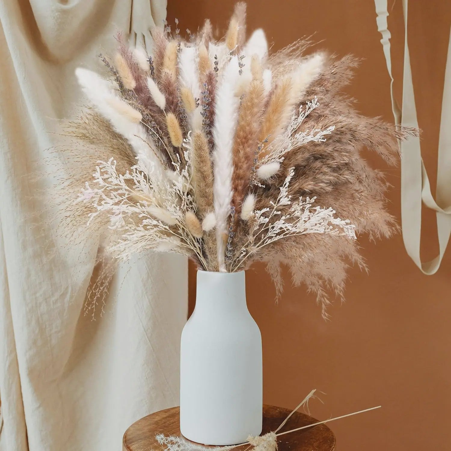 105 Delige Boho Stijl Pampasgras & Gedroogde Bloemen Decoratie Set