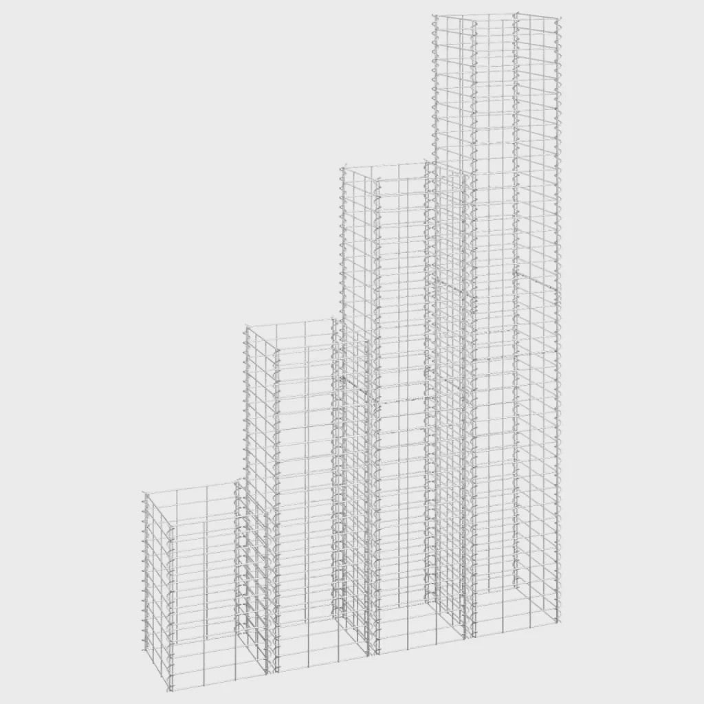 Gabion Verhoogde Plantenbak Set 4 Stuks - 30x30 cm, 50-200 cm Hoog - Tuin & Terras