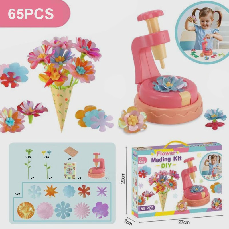 DIY Bloemen Knutselset met Embossing Machine - Interactief Speelgoed voor Kinderen